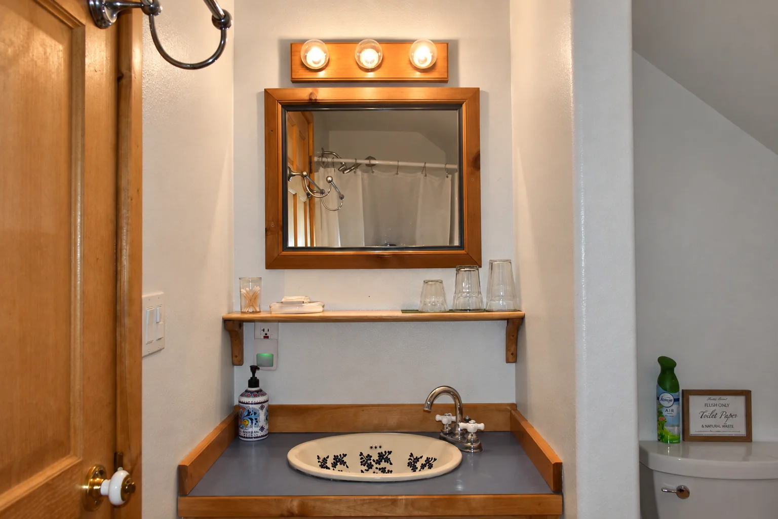 Sink and amenities in the Mt. Hunter Room bathroom